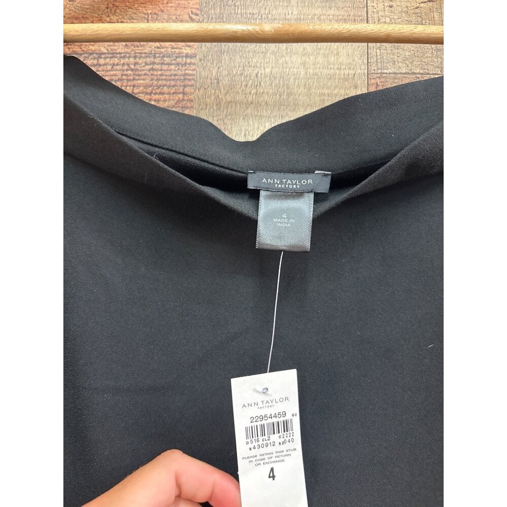Ann Taylor Black Off-Shoulder Dress Size 4 NWT - Picture 3 of 9